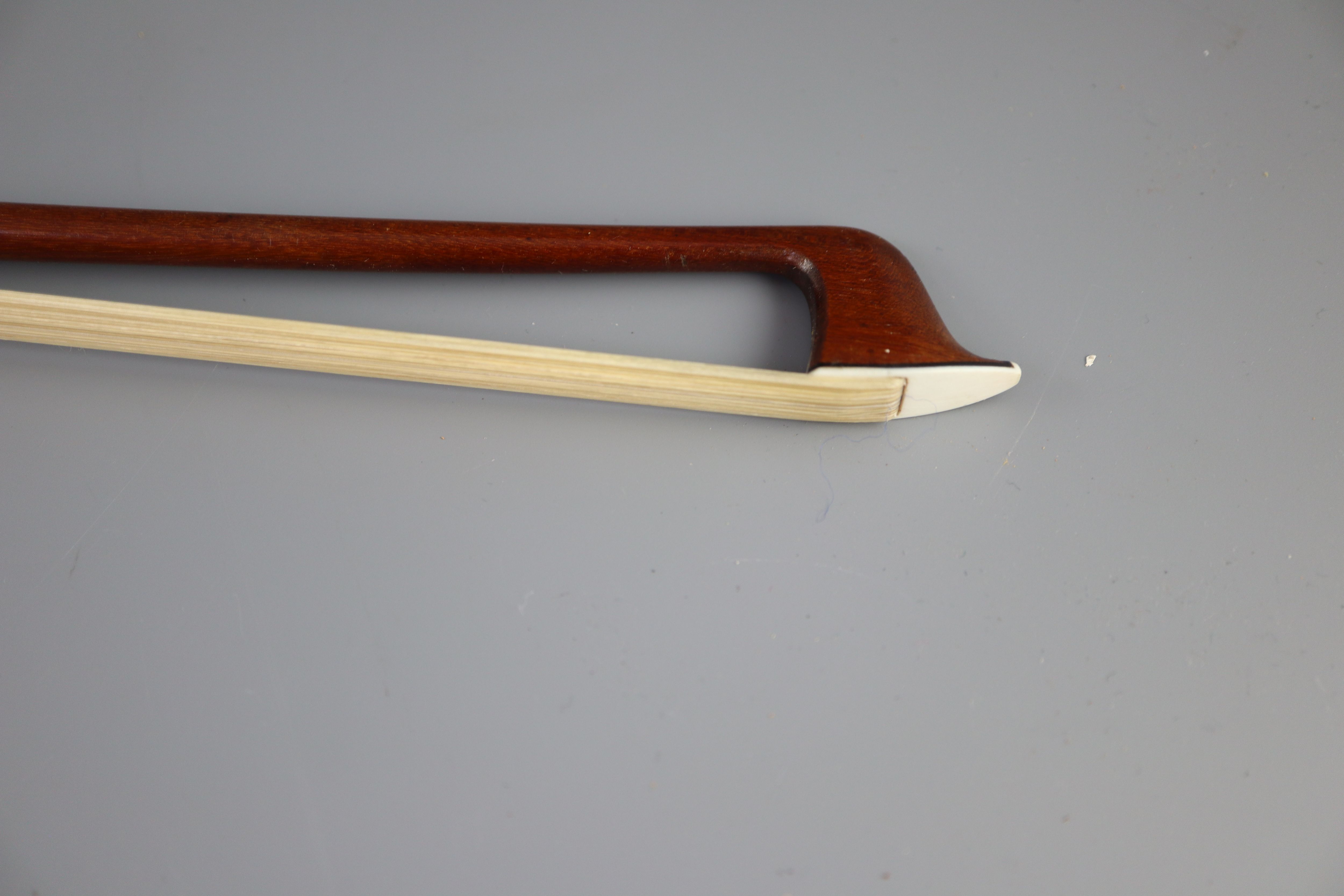 A James Tubbs nickel mounted bow, late 19th/early 20th century, 74.5cm long